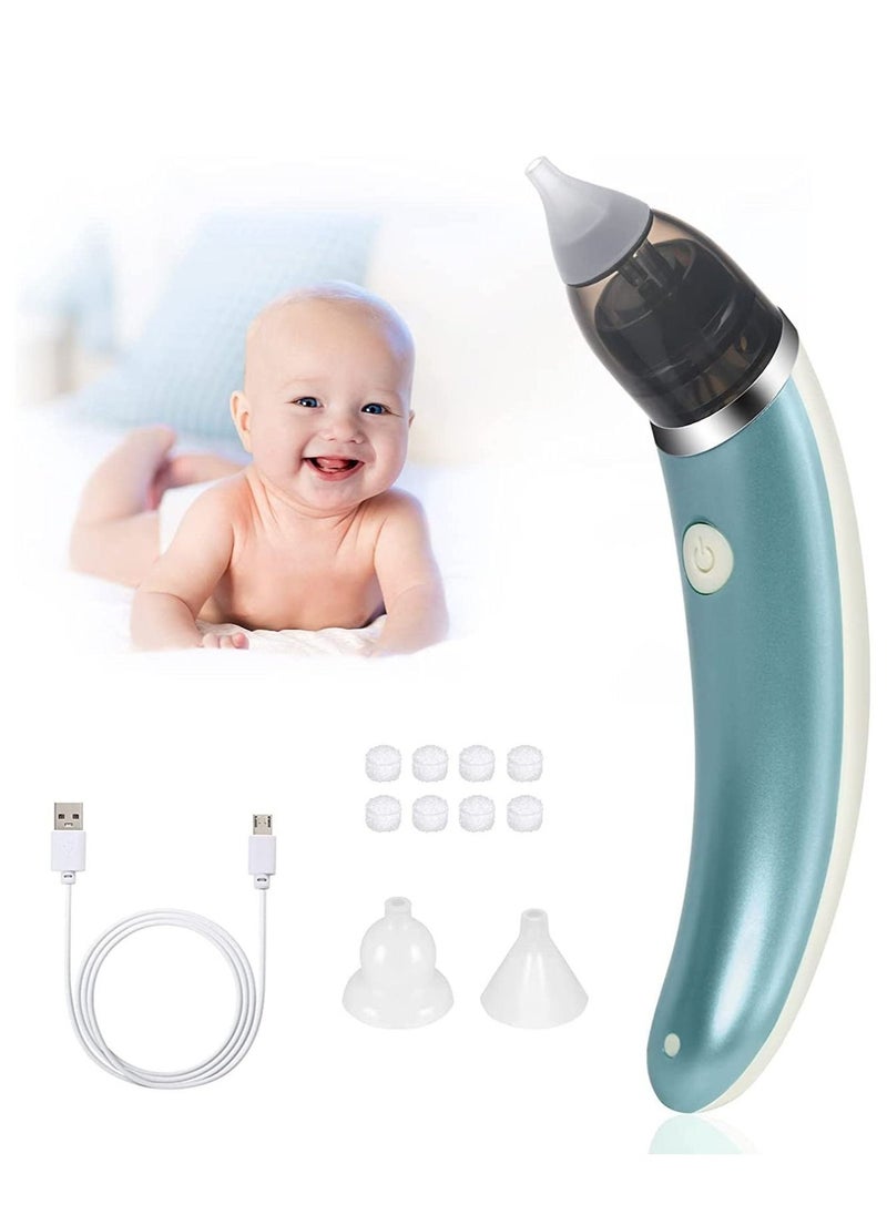 Baby Nasal Aspirator, Electric Baby Nose Sucker Nose Cleaner with 5 Suction Levels and 2 Silicone Tips, Rechargeable Snot Sucker Anti-backflow Nose Vacuum Cleaner for Newborns, Toddlers (Blue)