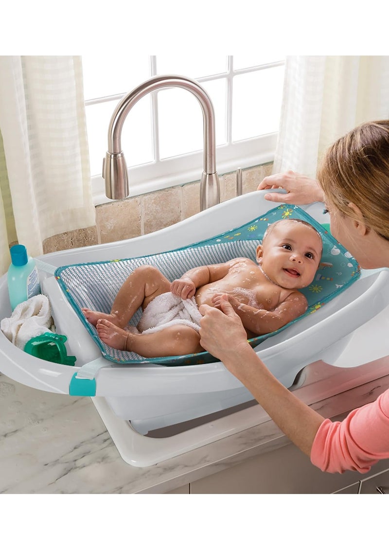 Ingenuity Comfy Clean Deluxe Newborn to Toddler Baby Bathtub, 3-in-1 with Removable Sling, Padded Backrest, 0-24 Months, Gray