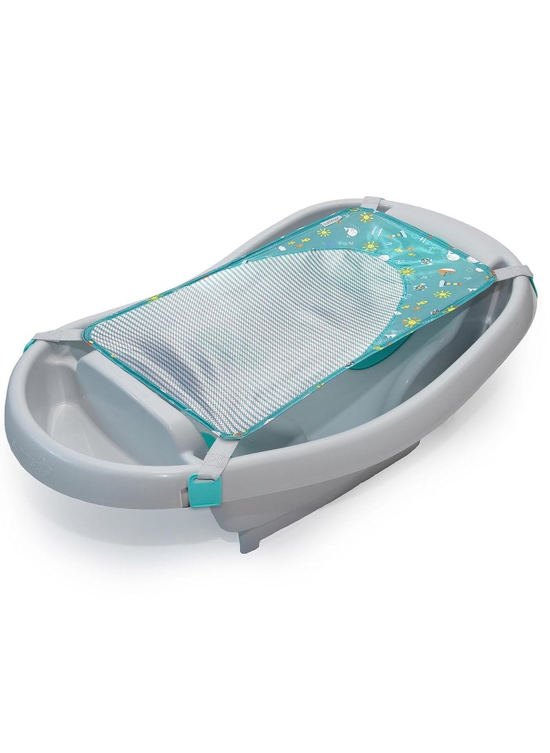 Ingenuity Comfy Clean Deluxe Newborn to Toddler Baby Bathtub, 3-in-1 with Removable Sling, Padded Backrest, 0-24 Months, Gray