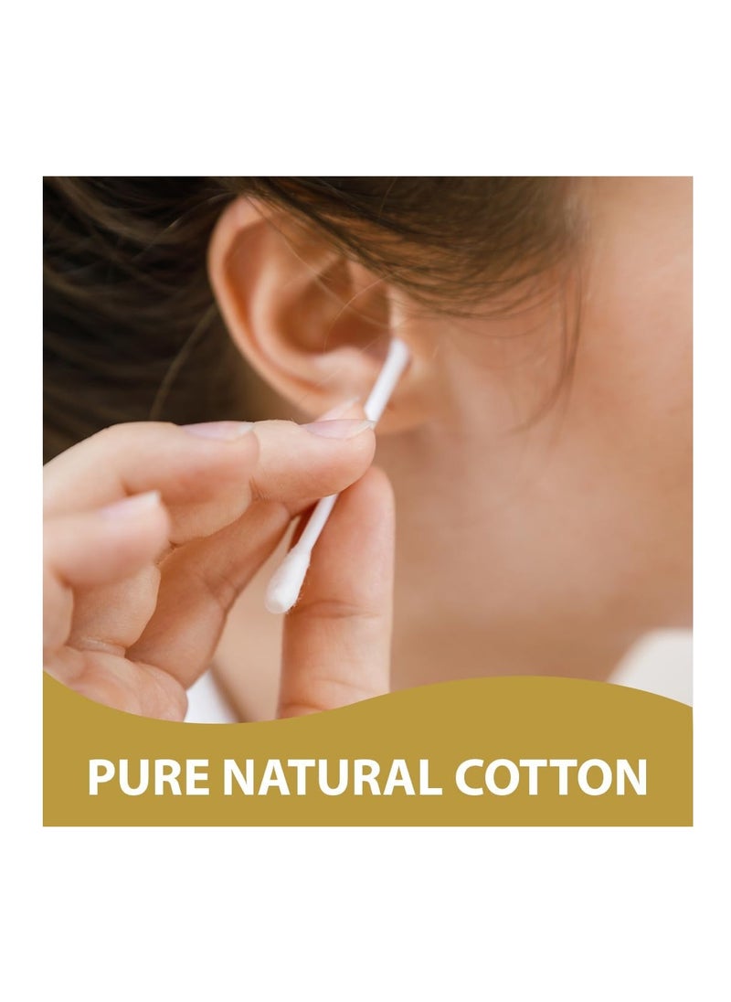 Cool & Cool Ear Buds 300's Round Thick Tips Cotton Swabs 100% Cotton Double Tipped Hygienic,Gentle & Safe Swabs for Ears  Assorted