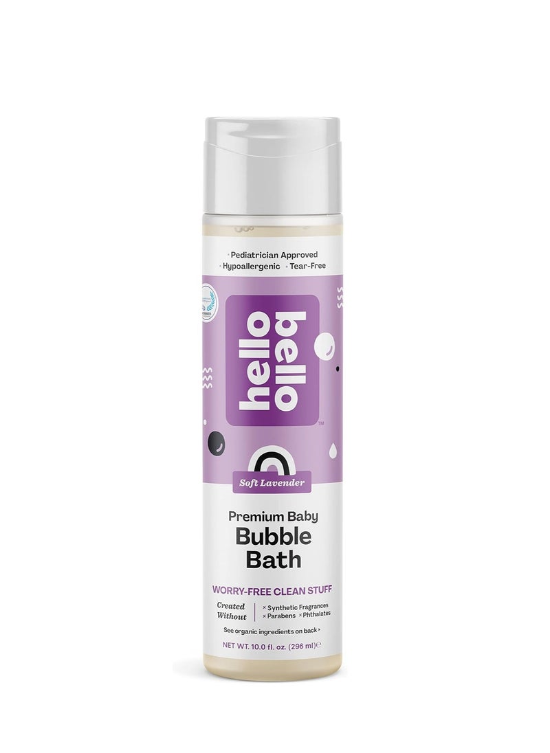 Hello Bello Bubble Bath - Gentle Hypoallergenic Tear-Free Formula for Babies and Kids - Vegan and Cruelty-Free - Soft Lavender Scented - 10 fl oz