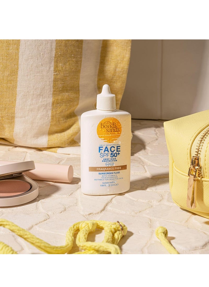 SPF 50 Fragrance Free Face Fluid 50mL UVA and UVB Protection Suitable for Sensitive Skin Cruelty Free 50ml 1 69 FL Oz