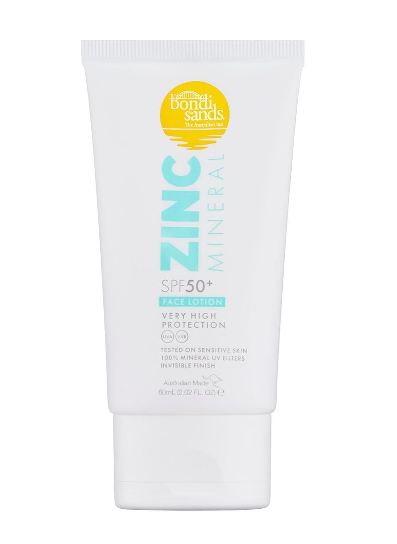 SPF 50 Mineral Face Lotion 60mL UVA and UVB Protection Suitable for Sensitive Skin Vegan Cruelty Free 60ml 2 02 Fl Oz