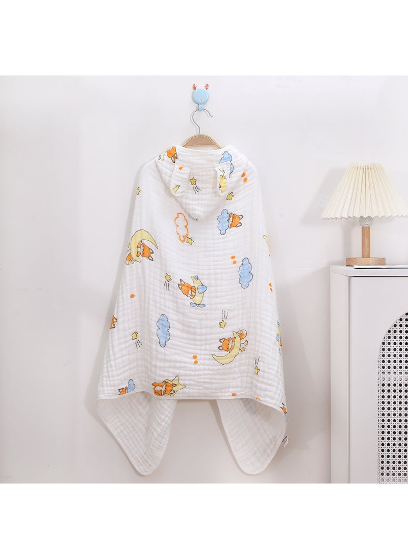 Soft Cotton Hooded Baby Bath Towel Happy Squirrel