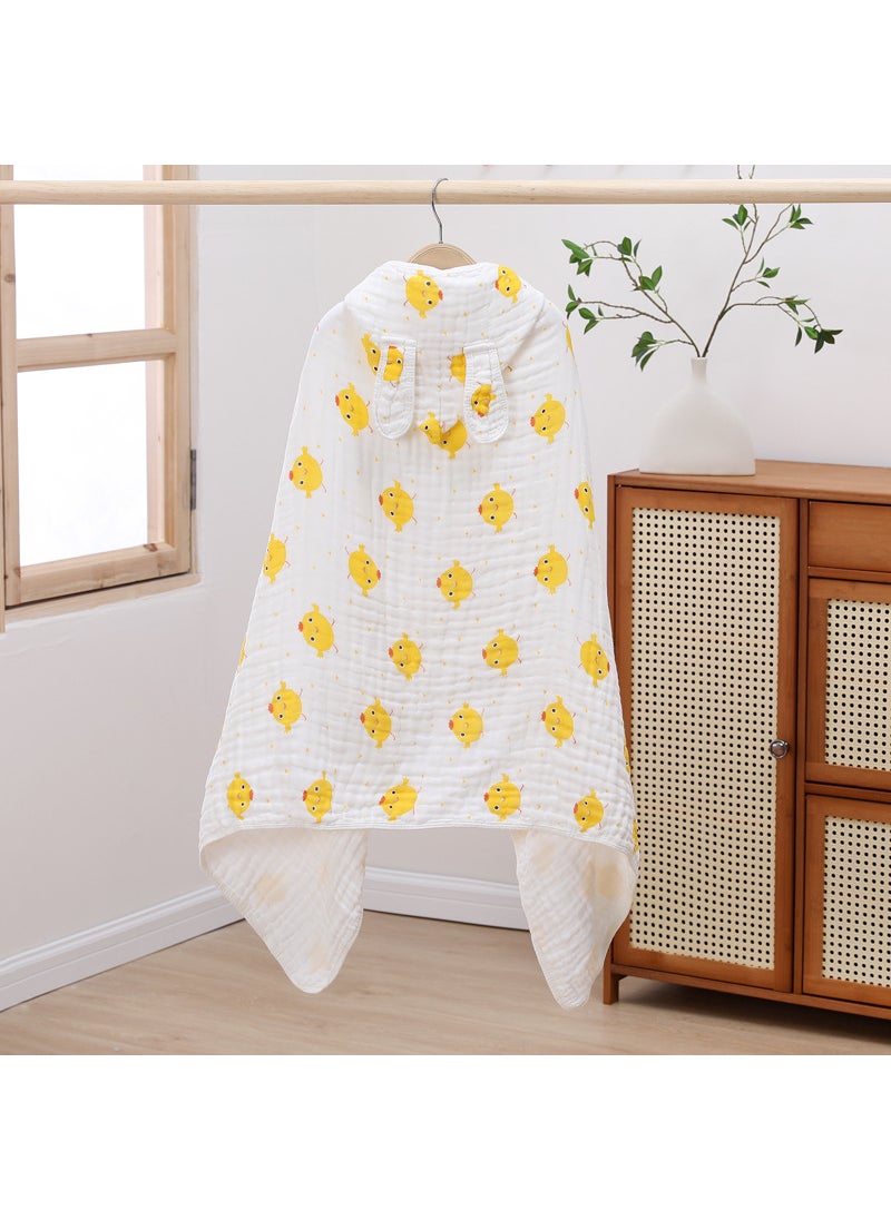 Soft Cotton Hooded Baby Bath Towel Little Yellow Chicken