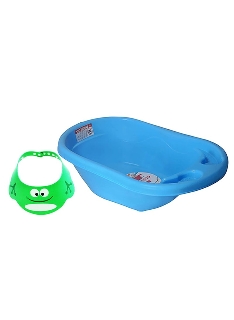 Sunbaby Buy 1 Get 1 (Splash bath tub with kids shower cap - Blue/Green