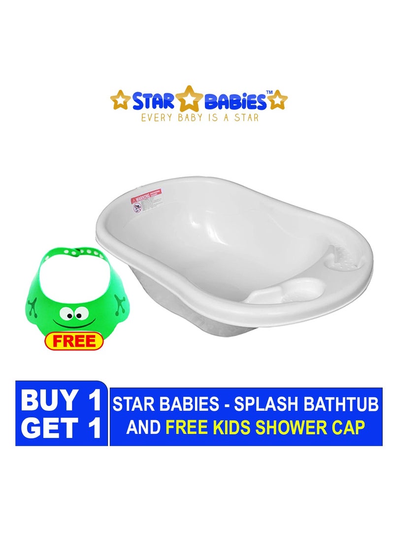 Sunbaby Buy 1 Get 1 (Splash bath tub with kids shower cap - White/Green