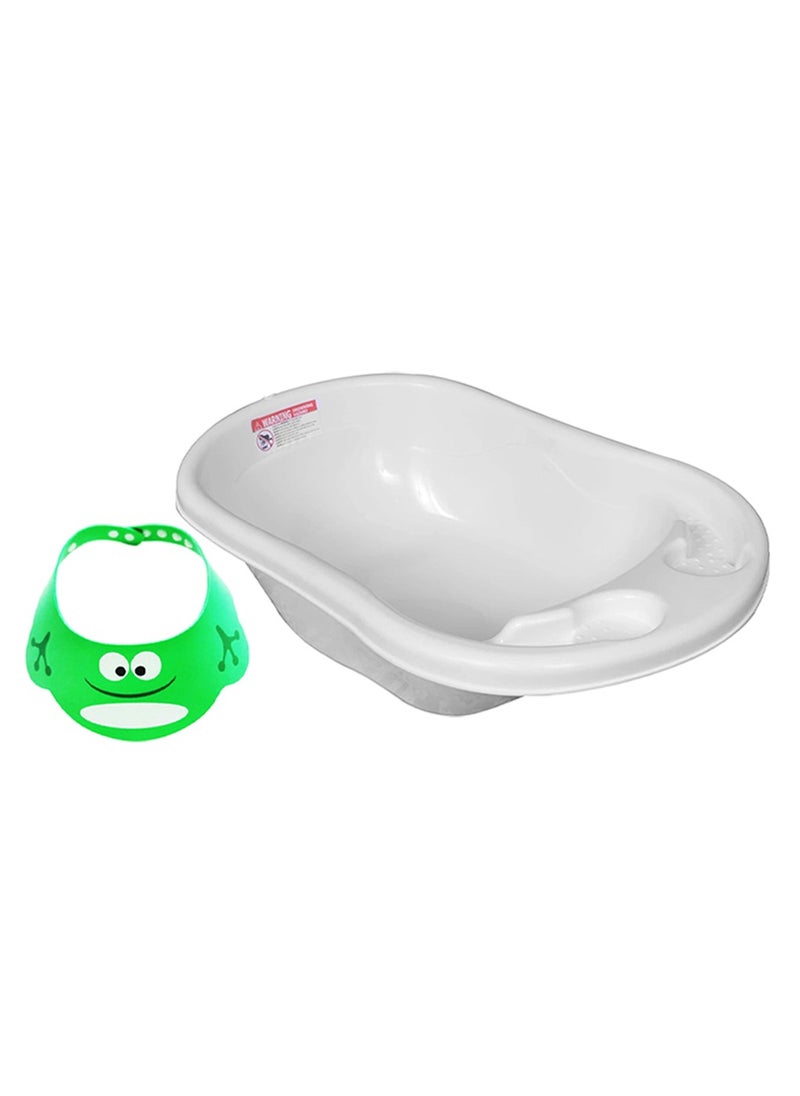 Sunbaby Buy 1 Get 1 (Splash bath tub with kids shower cap - White/Green