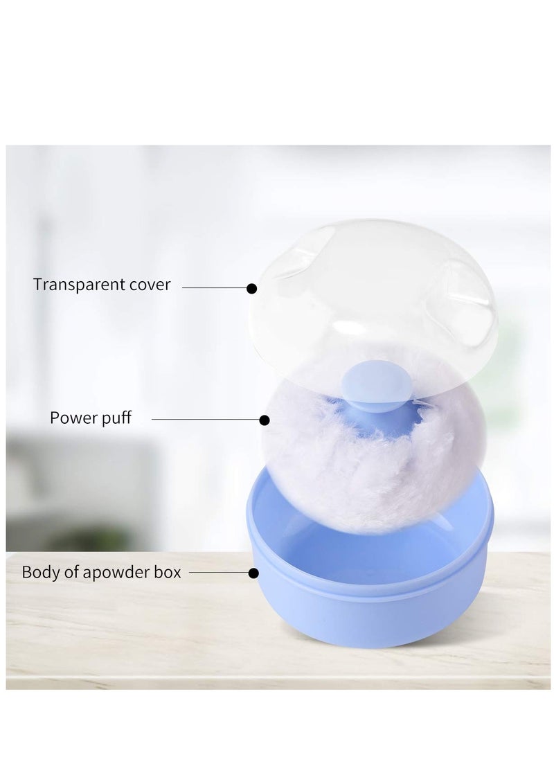 Storage Body Powder Container, Fluffy Body After-bath Powder Case, Baby Care Face/Body Villus Powder Puff Box, Makeup Cosmetic Talcum Powder Container with Hand Holder 2pcs