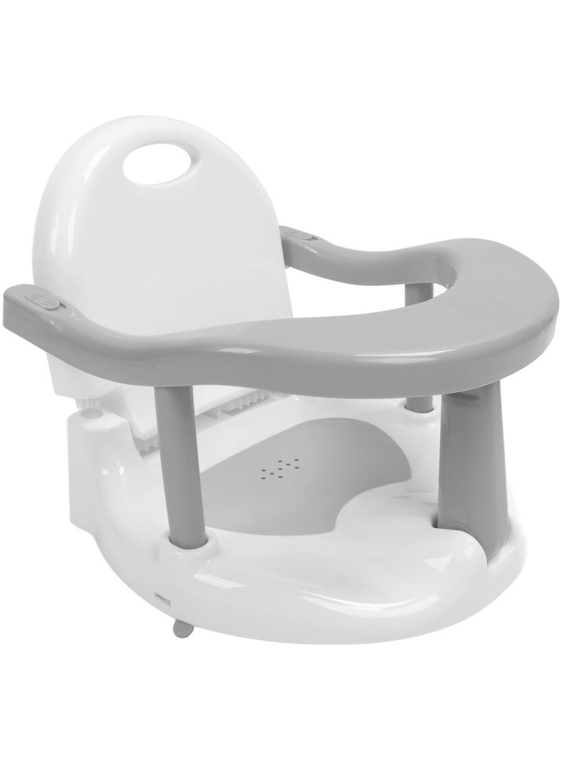 Foldable Baby Bath Ring Seat with Non-Slip Suction Cups, Adjustable Baby Bathtub Seat, Tummy Time Folding Shower Chair, Anti-Dumping Bath Safety Stool for 6-18 Months Infants, Toddlers, Boys & Girls, Non-Flip Design