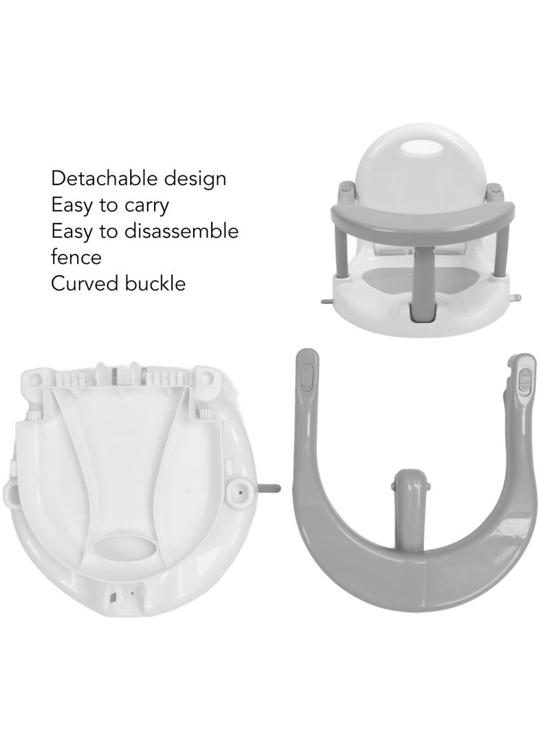 Foldable Baby Bath Ring Seat with Non-Slip Suction Cups, Adjustable Baby Bathtub Seat, Tummy Time Folding Shower Chair, Anti-Dumping Bath Safety Stool for 6-18 Months Infants, Toddlers, Boys & Girls, Non-Flip Design