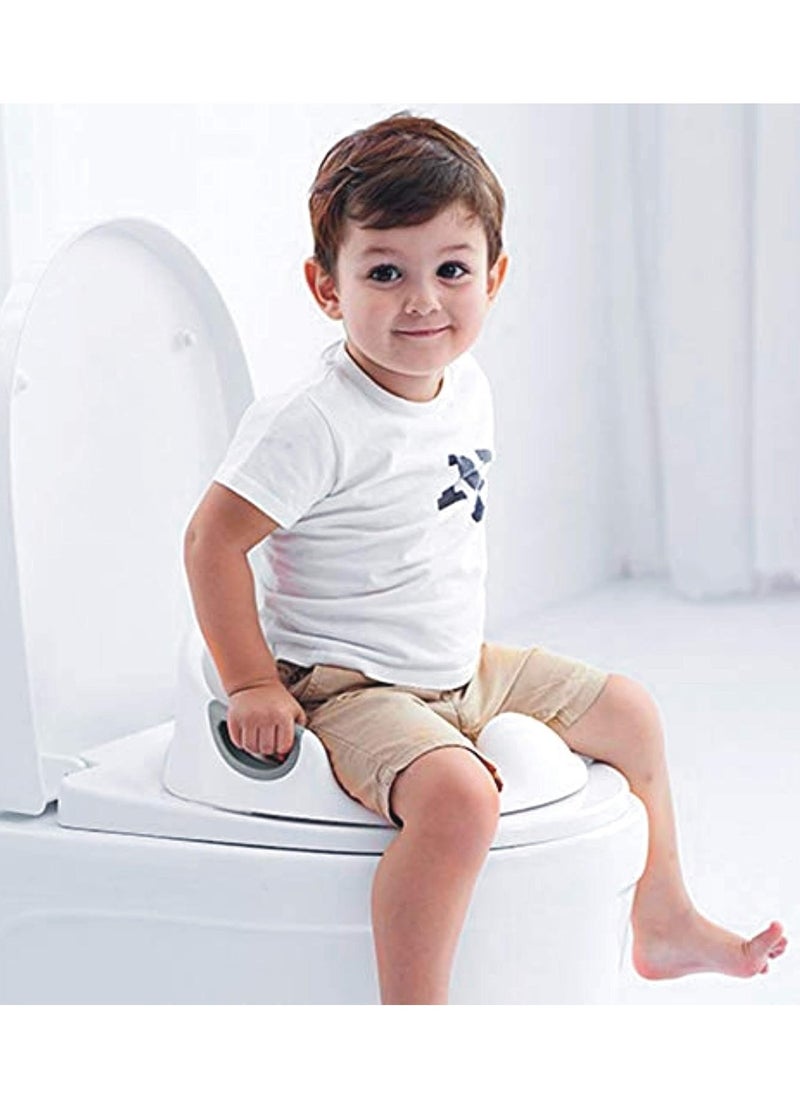 Adjustable Kids Potty Training Seat for Toddlers with 3 Soft Cushion And Handles for Extra SafityToilet Trainer Backrest & Splash Guard-Fits Round & Oval Toilets for Boys & Girls