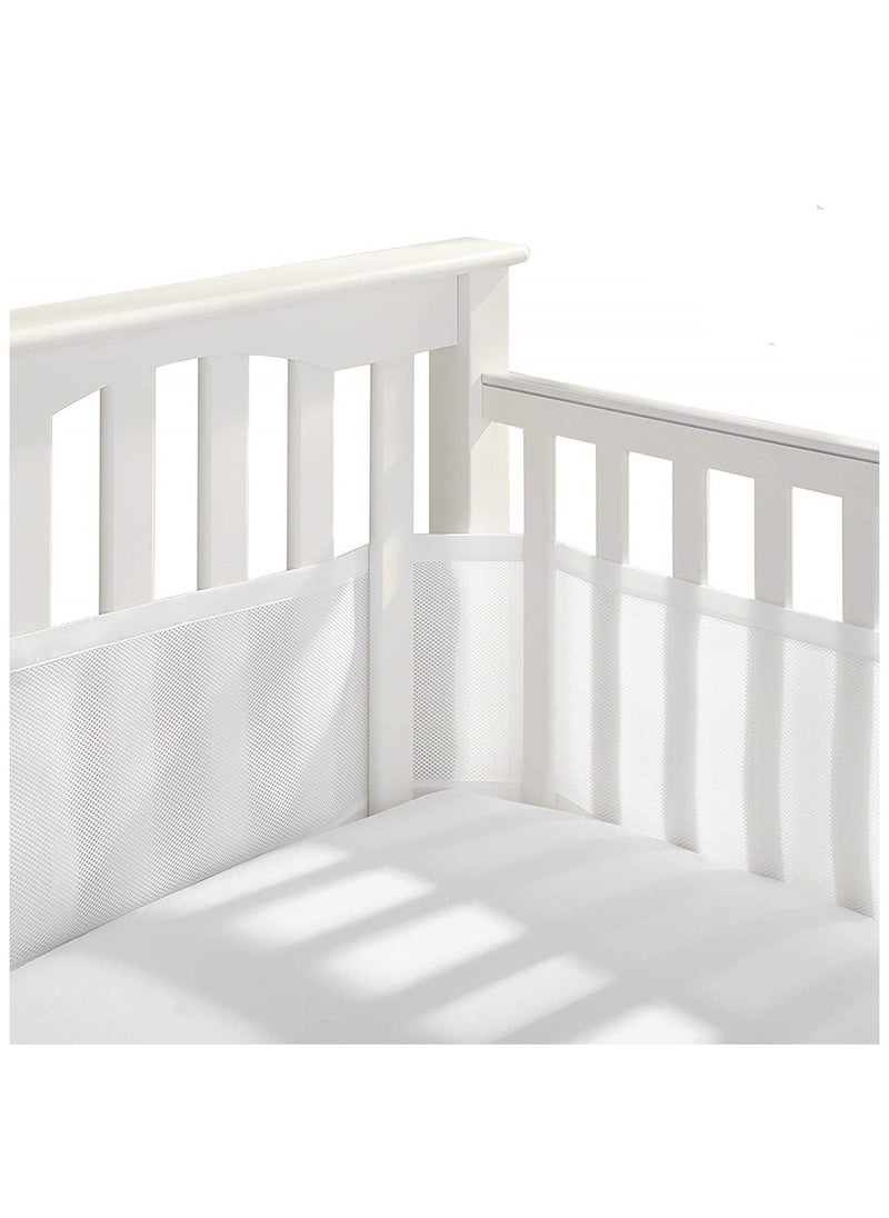 Baby Crib Bumper Set - Breathable Mesh Bedside Protector, Anti-Collision Cotton Cot Liner, Baby Bed Rail Guard, Bedside Safety Fence, 2 Pieces - 340x28cm + 160x30cm, Newborn Baby Bed Safety Protector