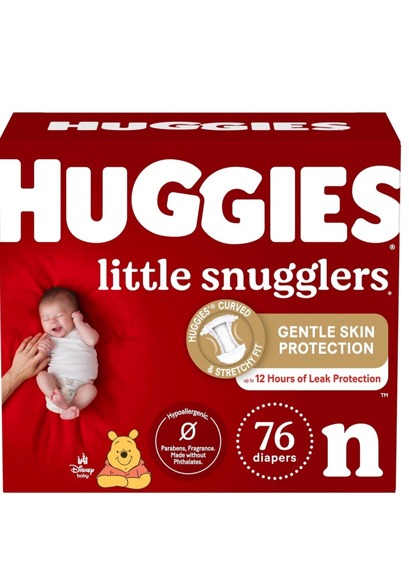 Huggies Newborn Diapers Little Snugglers Newborn Diapers, Size Newborn (up to 10 lbs), 76 Count