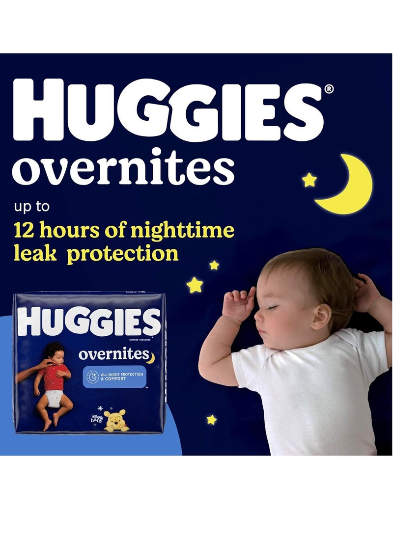 Huggies Size 4 Overnites Baby Diapers: Overnight Diapers, Size 4 (22-37 lbs), 52 Ct