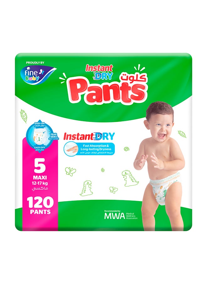 Baby Instant Dry Pants Size 5 Maxi 12-17kg 120 Diapers