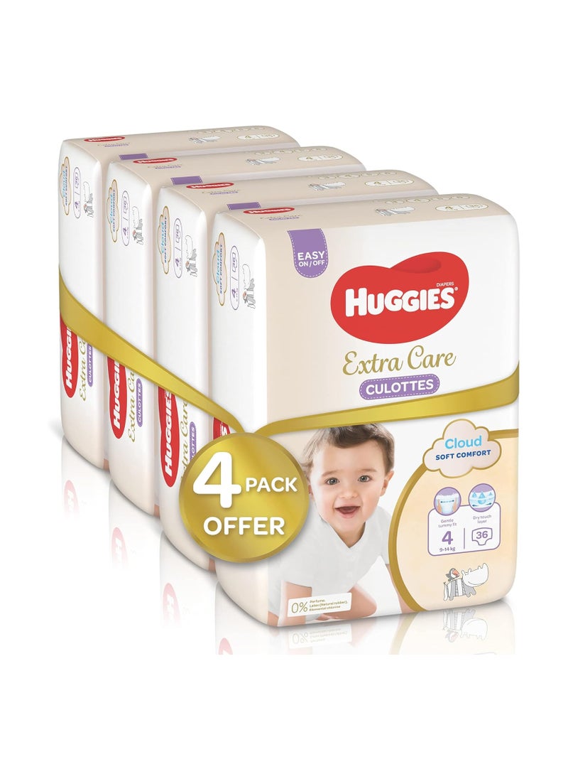 Extra Care Culottes, Size 4, 9-14 kg, Super Mega Pack, 144 Diaper Pants