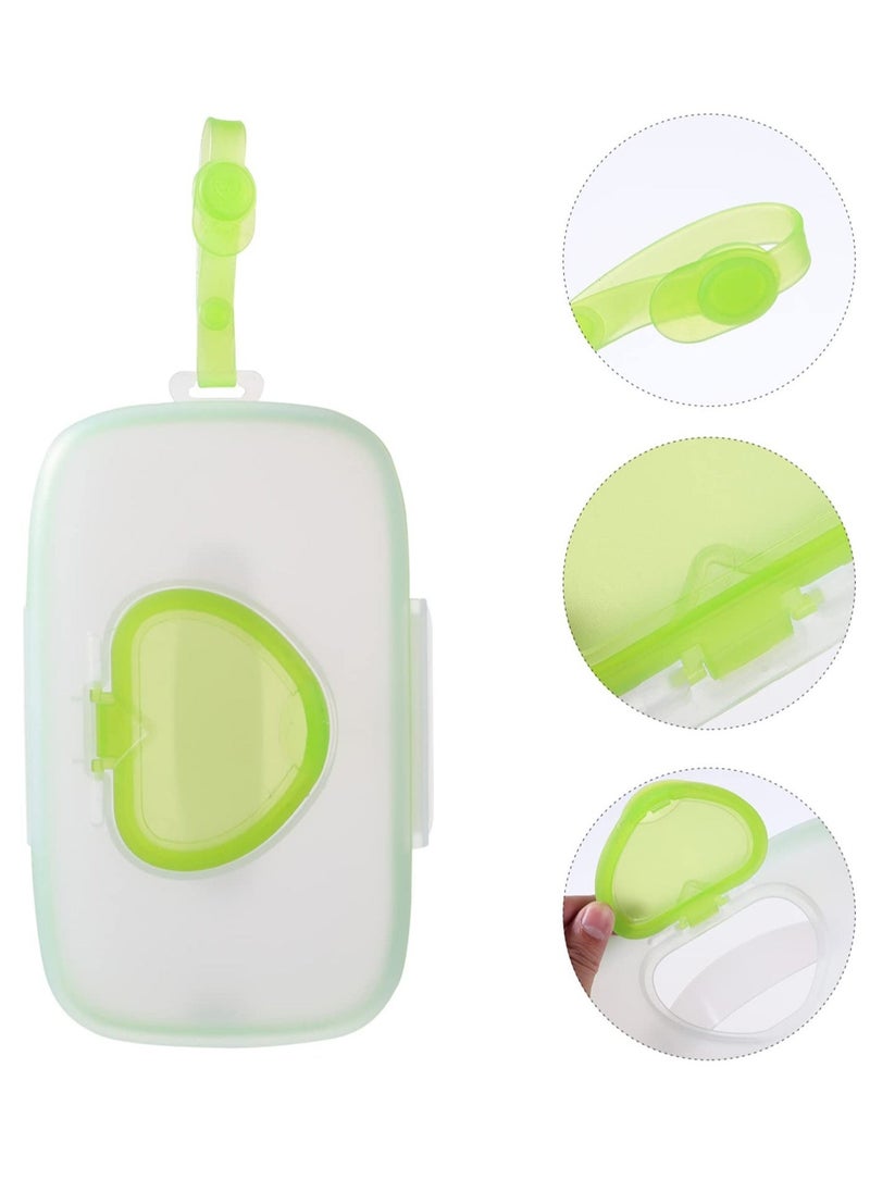 Baby Wipe Dispenser, Portable Refillable Wipe Case, Reusable Travel Wet Wipe Pouch for Travel-Pouch Carries (Green)