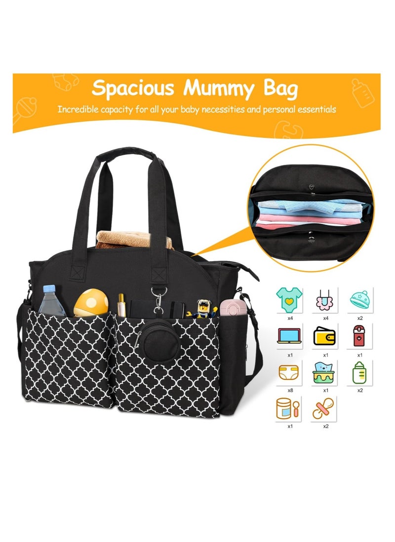 Diaper Bag, Tote Baby Diaper Bag, Large Baby Bags for Mom with Changing Station Multifunction Travel Diaper Bag