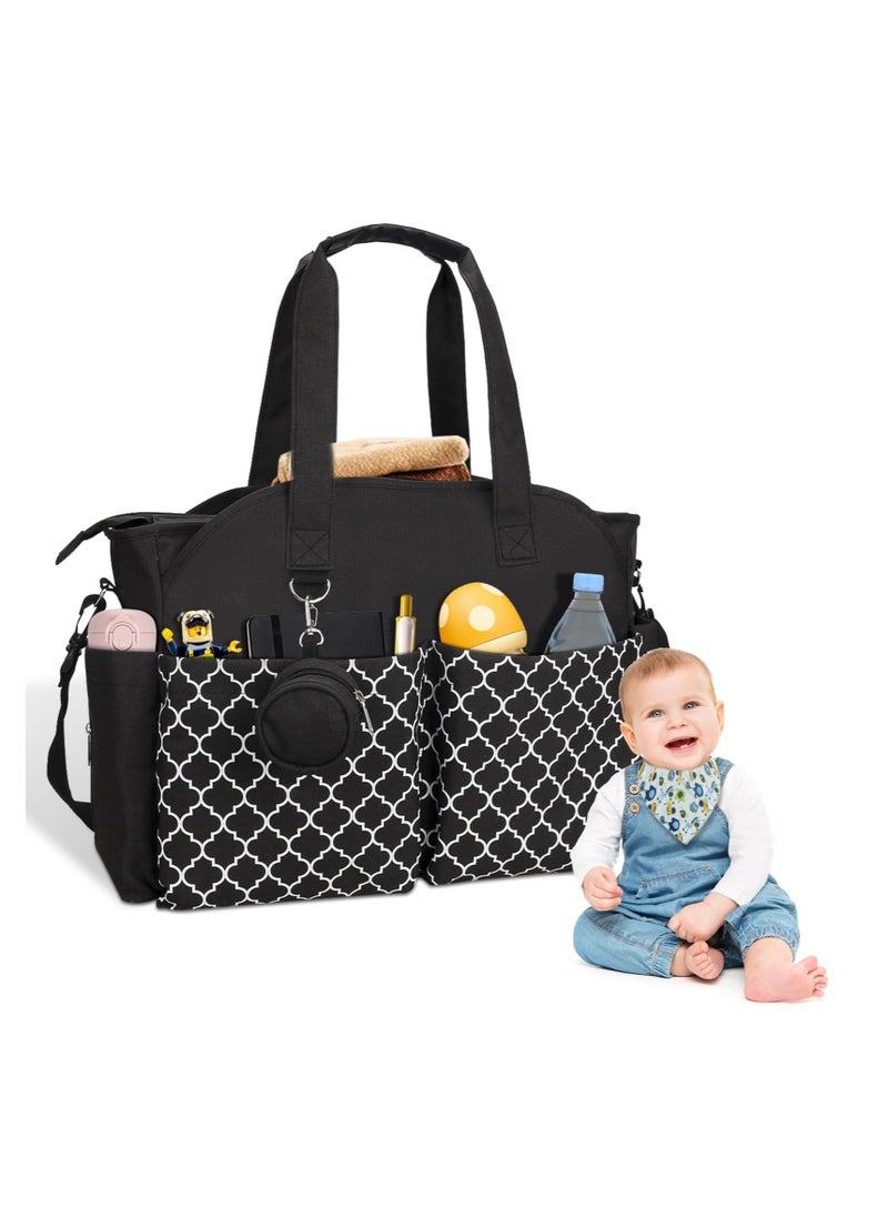 Diaper Bag, Tote Baby Diaper Bag, Large Baby Bags for Mom with Changing Station Multifunction Travel Diaper Bag