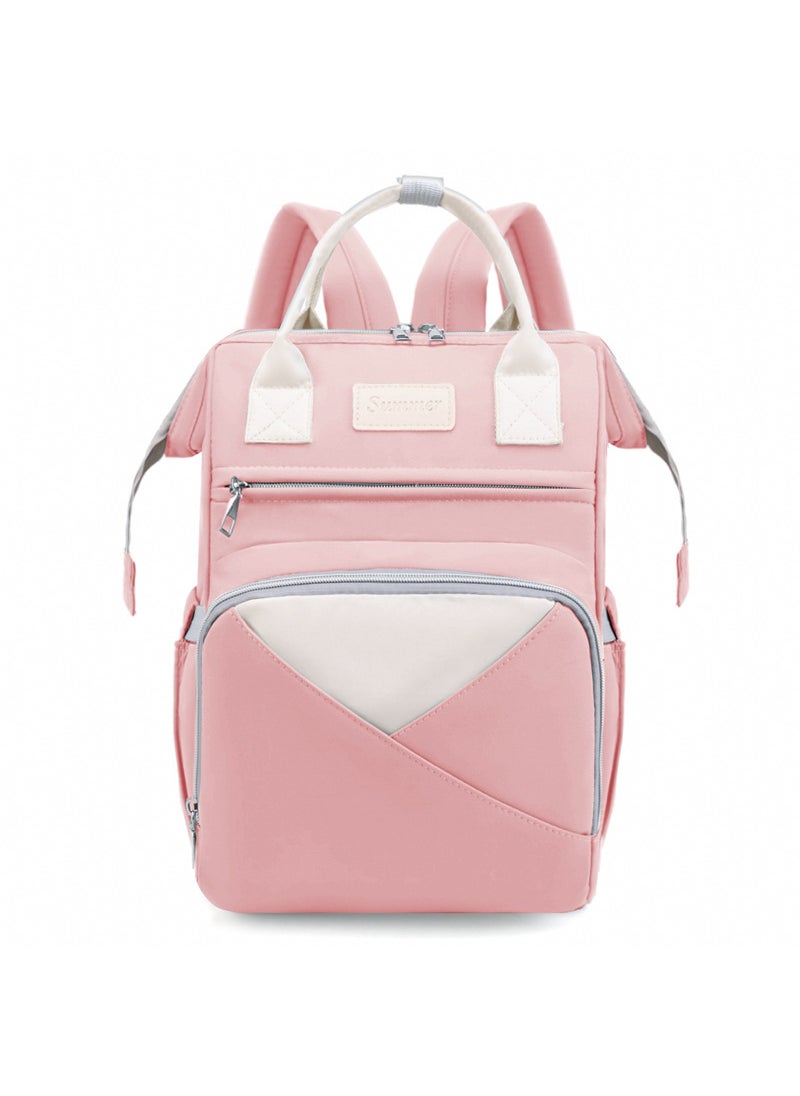 Multi-Function Fashion Mommy Backpack Waterproof Pink