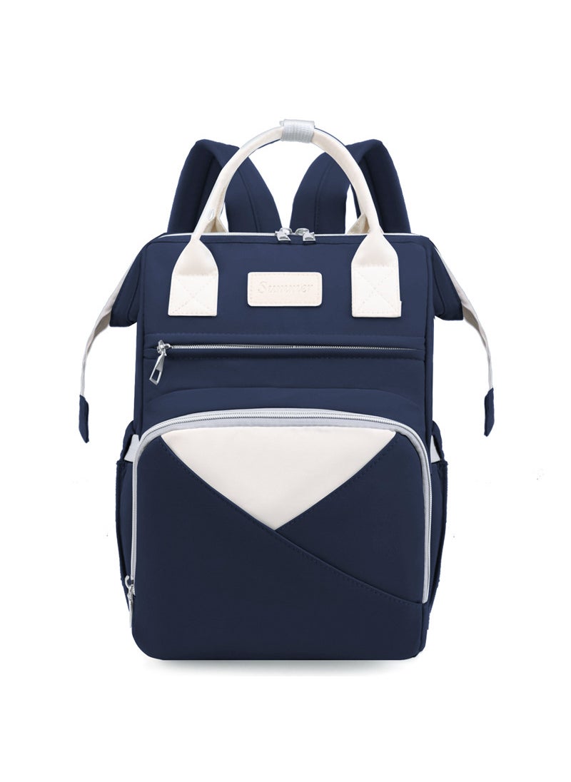 Multi-Function Fashion Mommy Backpack Waterproof Blue