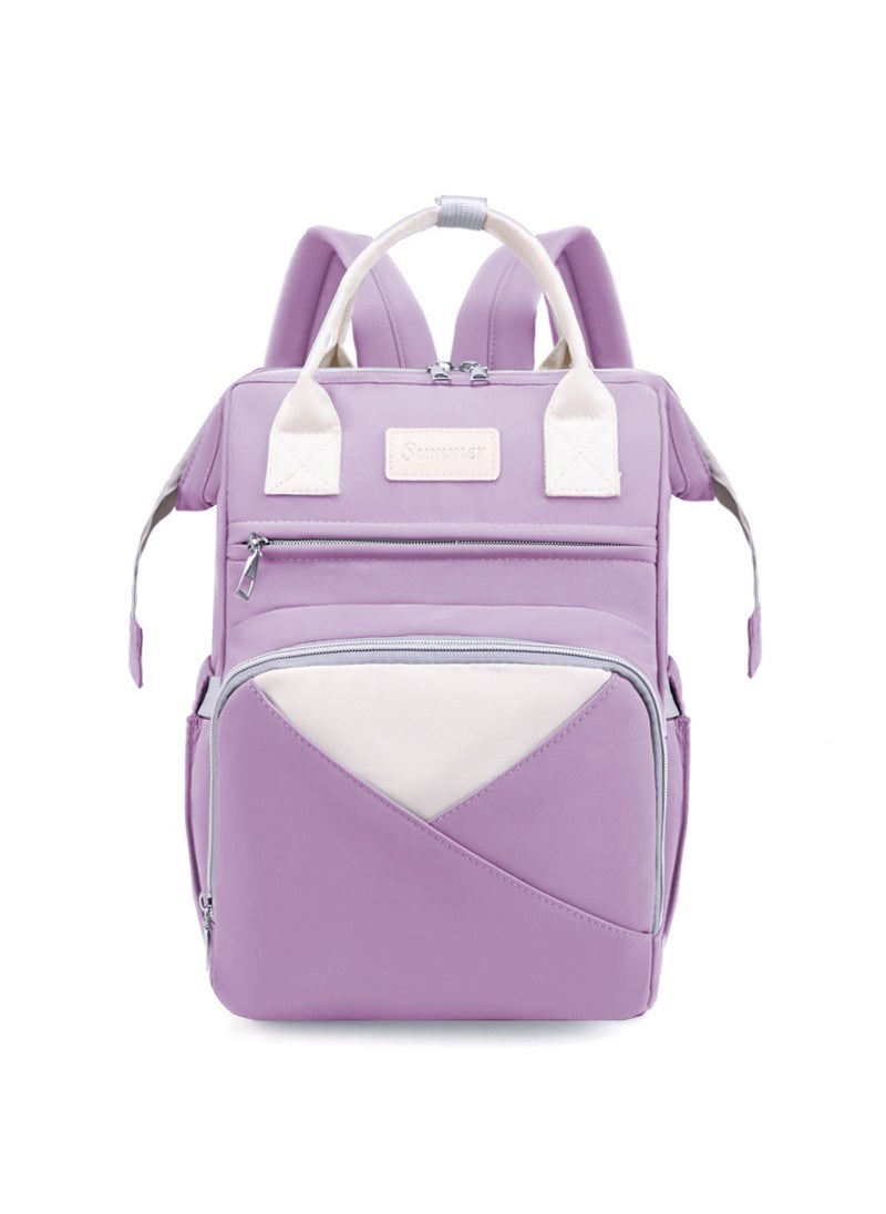 Multi-Function Fashion Mommy Backpack Waterproof Purple