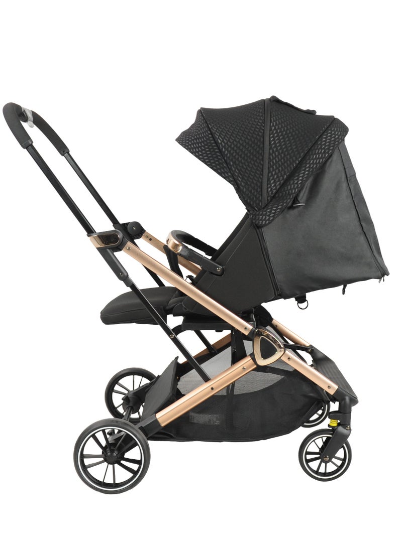 Baby stroller, suitable for 0-3 years old. Two-way stroller, can be used for sitting and lying. Lightweight and foldable baby stroller