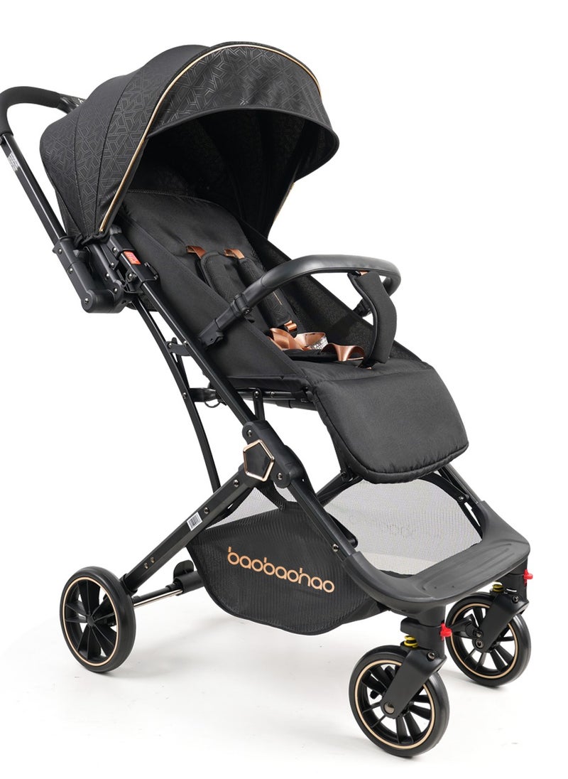 Baby reversible stroller, lightweight and easy to store, can be taken on the plane. Single-handedly towable children's stroller, can lie flat.