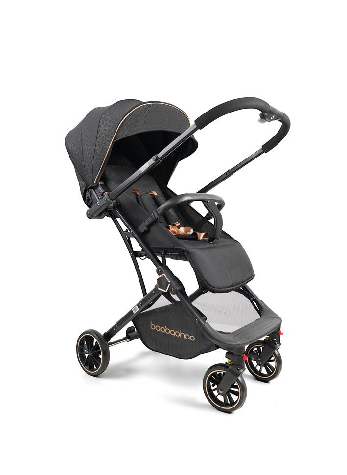 Baby reversible stroller, lightweight and easy to store, can be taken on the plane. Single-handedly towable children's stroller, can lie flat.