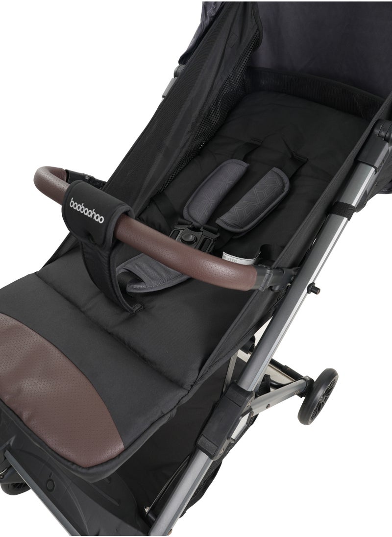 Stroller can be sat or laid down. For newborns aged 0-3 years. Breathable and comfortable. One-click folding baby stroller