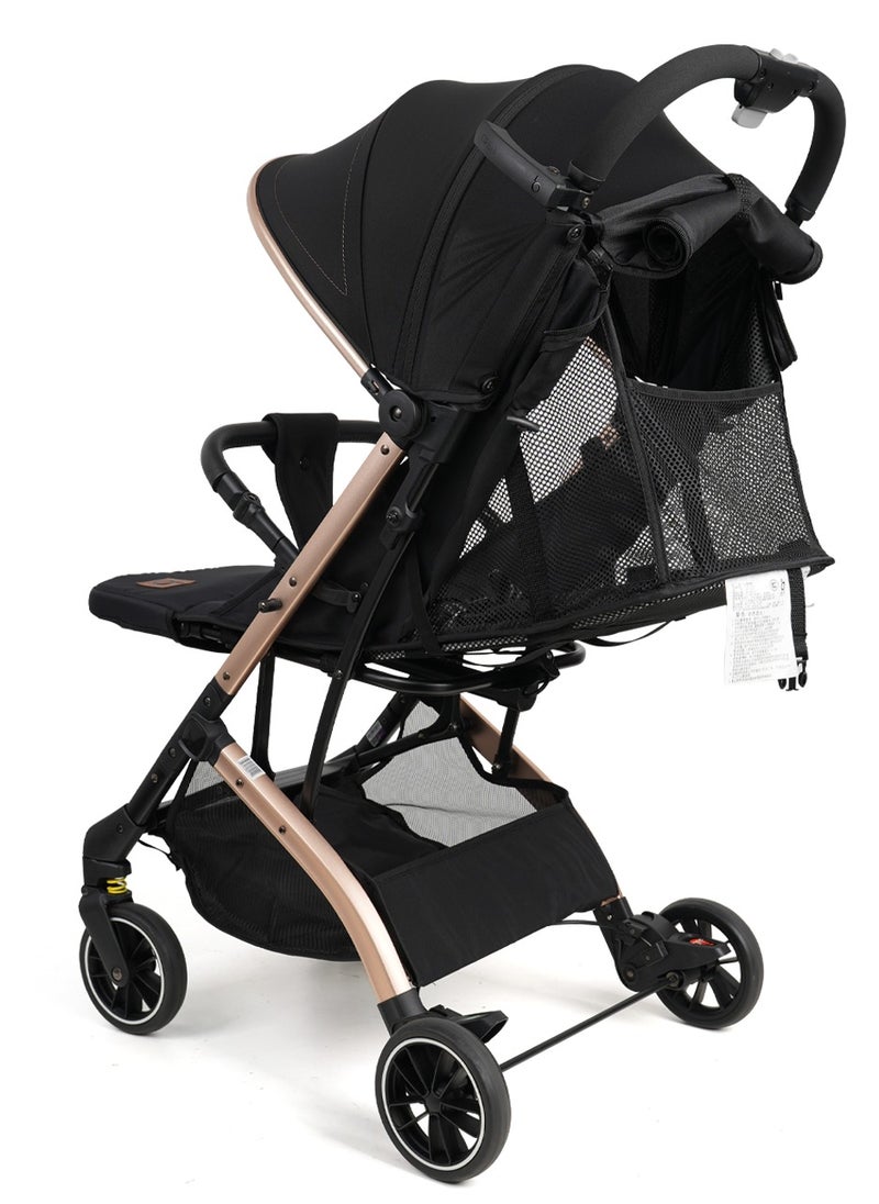 Aluminum alloy frame stroller can be used for sitting and lying down. It can be folded with one key for newborns aged 0-3. Baby stroller.