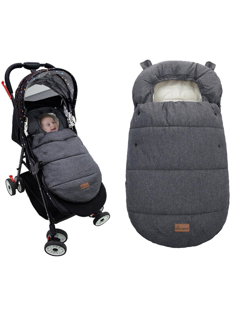 Universal Baby Pram Footmuffs - Warm, Windproof & Water-Resistant Sleeping Bag with Hood, Soft Material, Adjustable for Safety