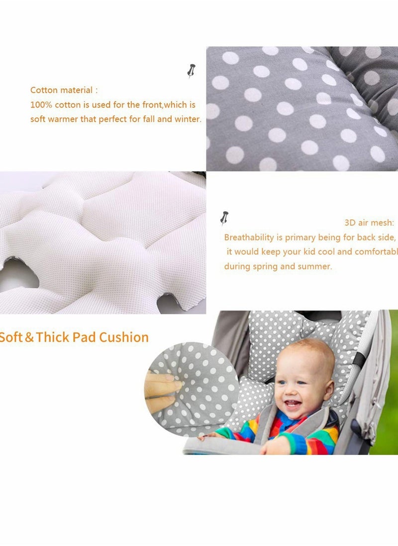 Baby Car Seat Cushion for Stroller and High Chair Liner Mat Universal Child Safety Double Sides Use (Gray Point)