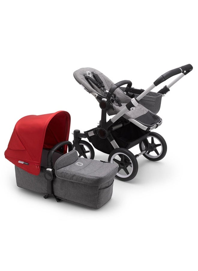 Donkey3 Mono Complete Stroller  Grey Melange/Red