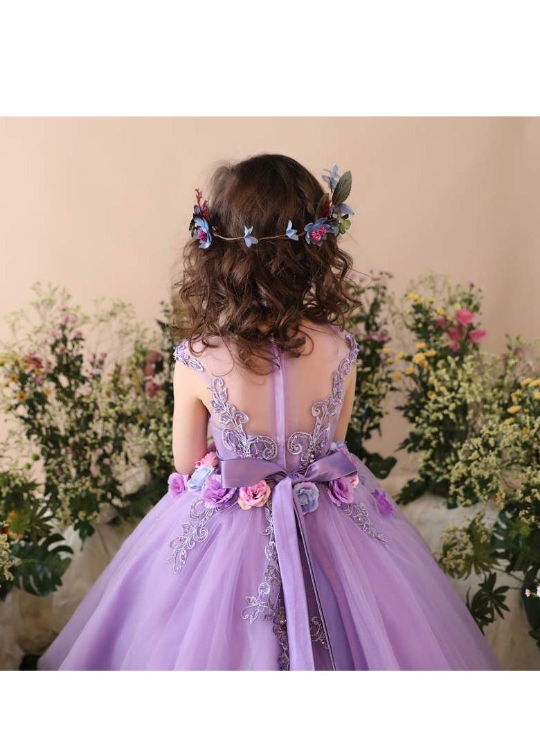 Light Purple Performance Dress, Fluffy Skirt, Piano Performance, Purple Birthday Dress