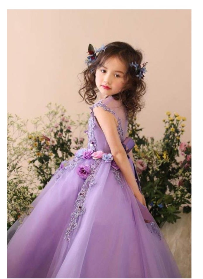 Light Purple Performance Dress, Fluffy Skirt, Piano Performance, Purple Birthday Dress