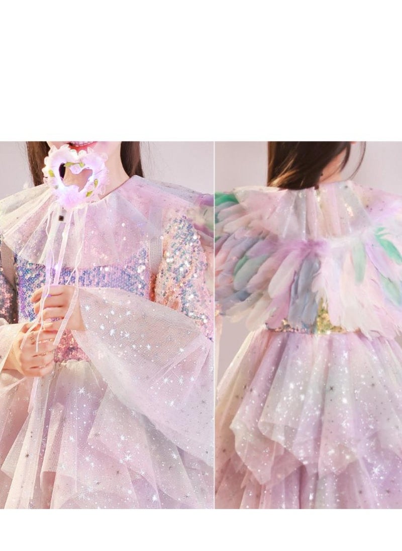 Children's Sequined Princess Dress Cosplay Dress (Without Wings)