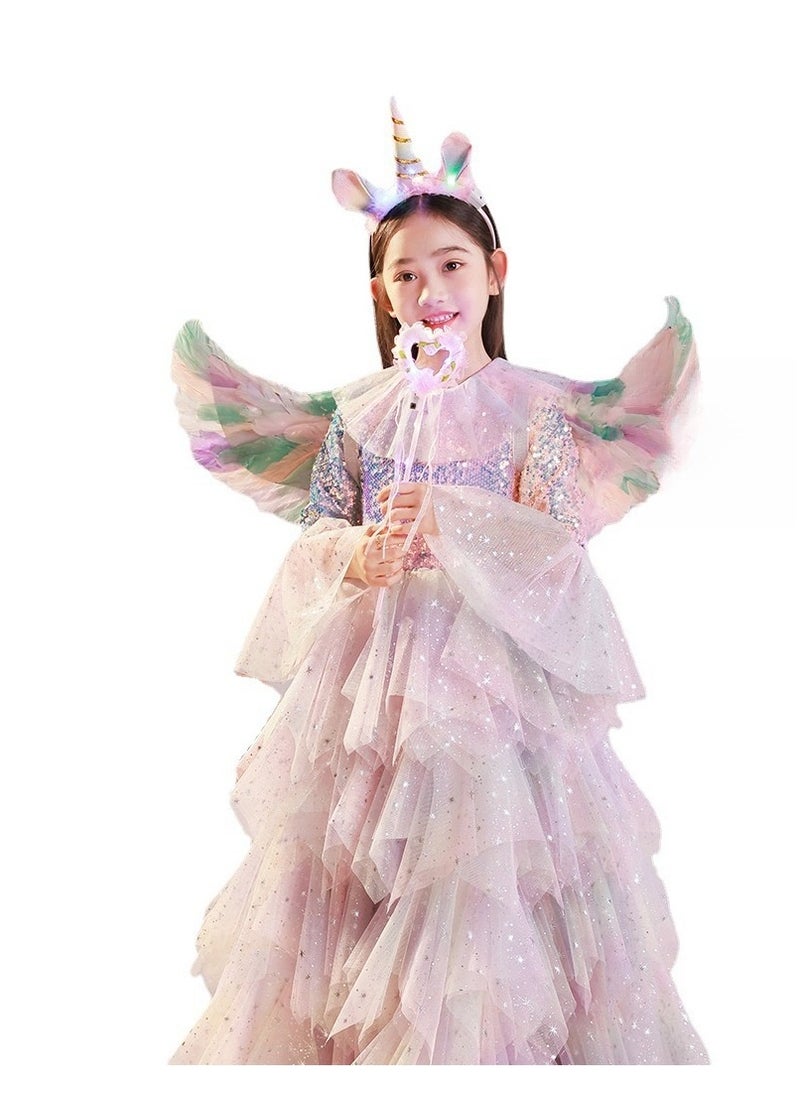 Children's Sequined Princess Dress Cosplay Dress (Without Wings)