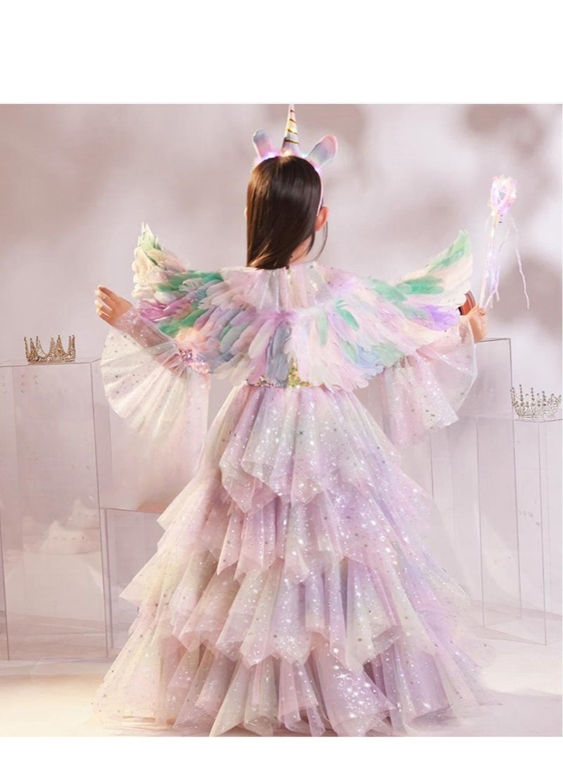 Children's Sequined Princess Dress Cosplay Dress (Without Wings)