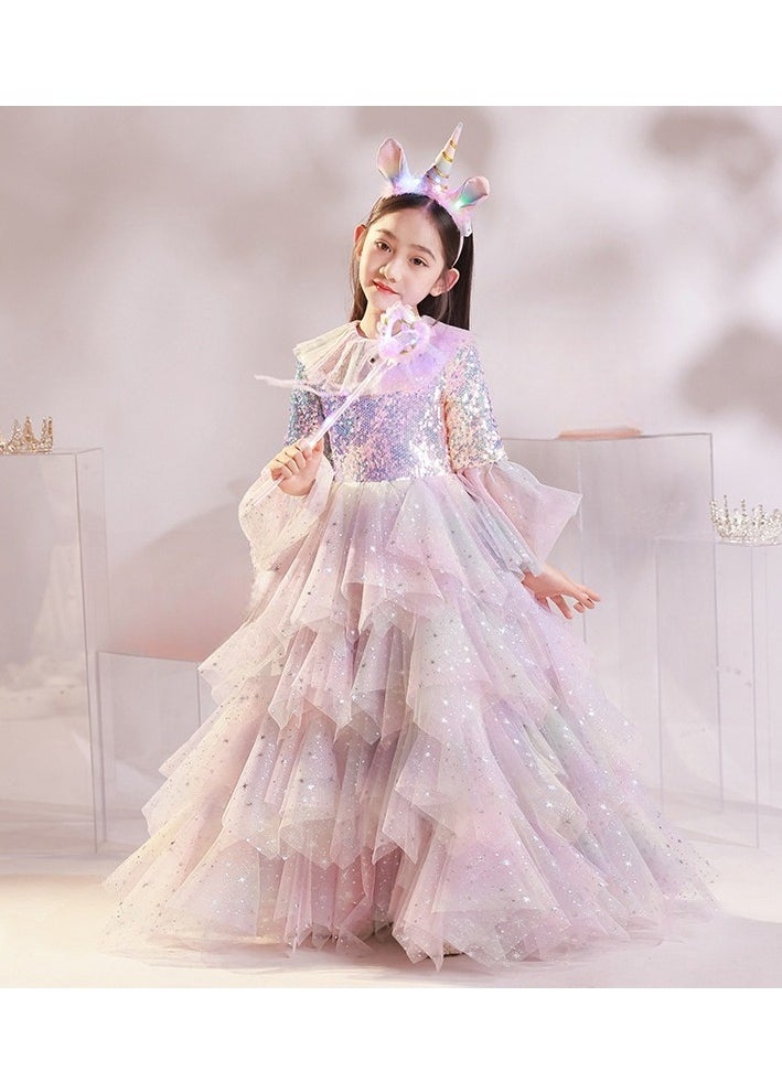 Children's Sequined Princess Dress Cosplay Dress (Without Wings)