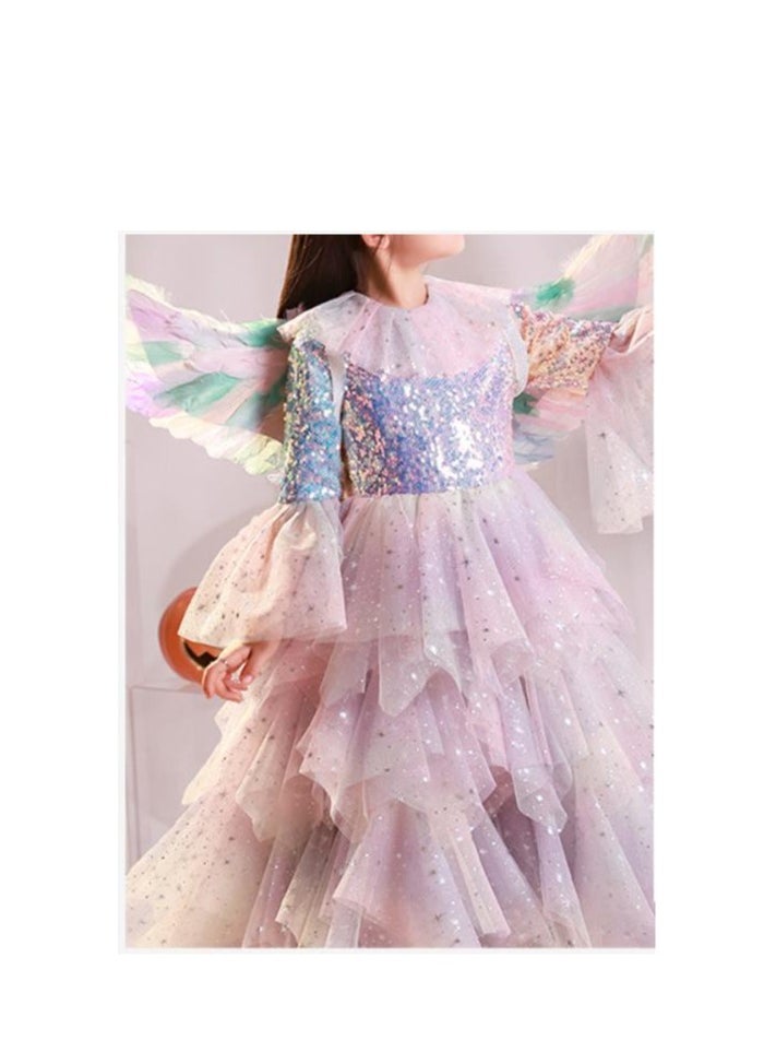 Children's Sequined Princess Dress Cosplay Dress (Without Wings)