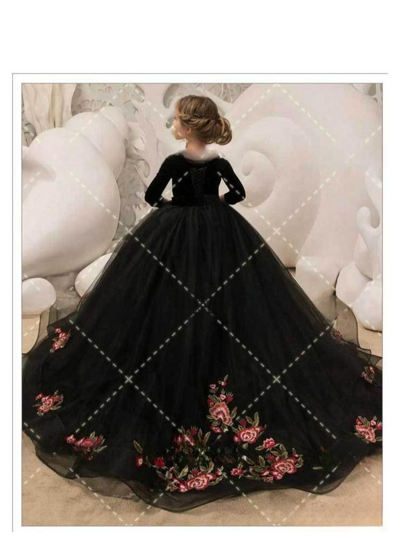 Children's Big Tail Evening Dress, Children's Princess Dress, Fashion Show Dress