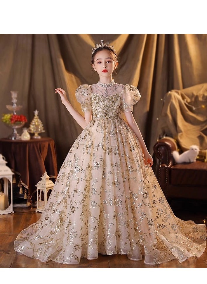 Children's Evening Dress, High-End Princess Dress, High-End Piano Performance Costume