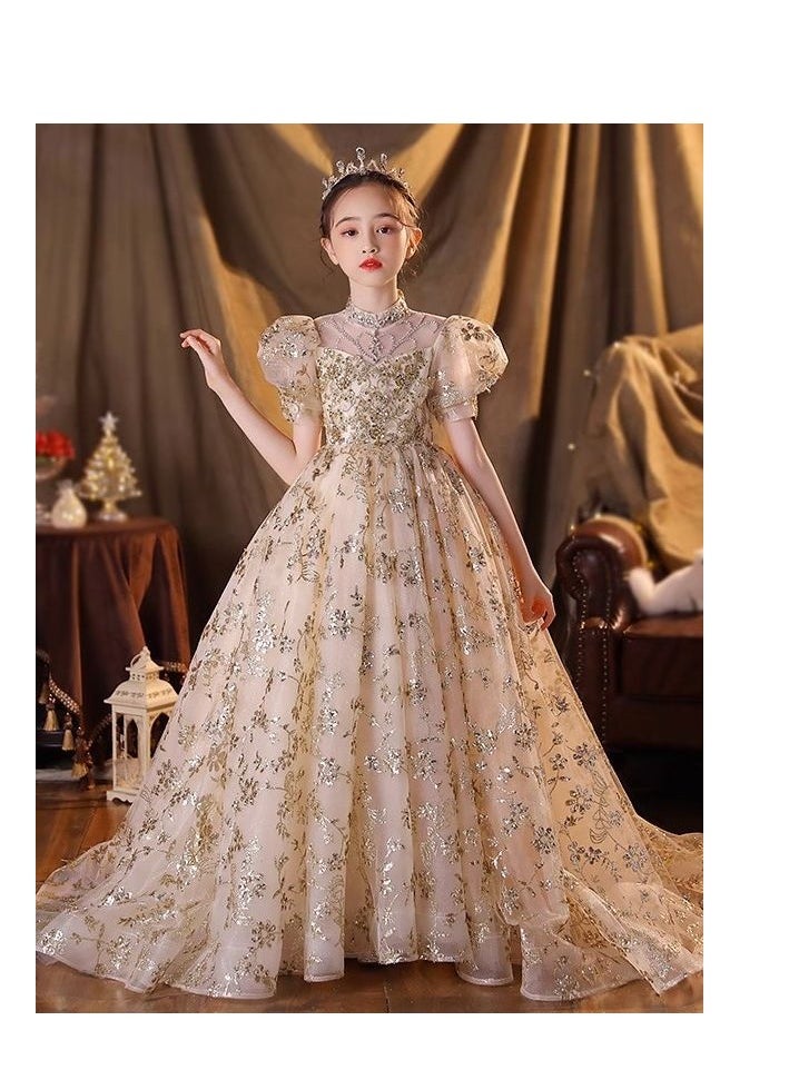 Children's Evening Dress, High-End Princess Dress, High-End Piano Performance Costume