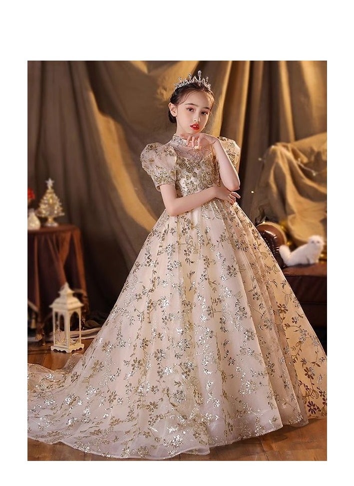 Children's Evening Dress, High-End Princess Dress, High-End Piano Performance Costume