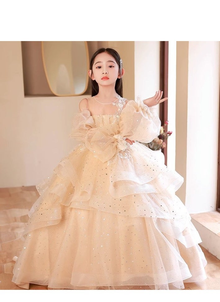 Children's Evening Dress, High-End Princess Dress, High-End Piano Performance Costume