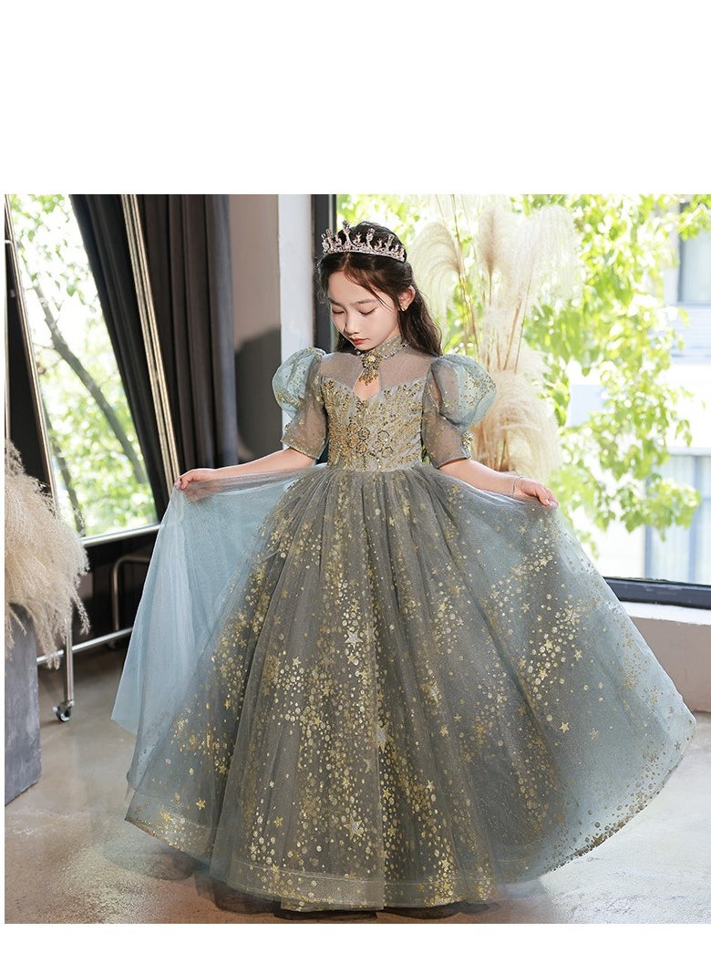 Children's Evening Dress, High-End Princess Dress, High-End Piano Performance Costume