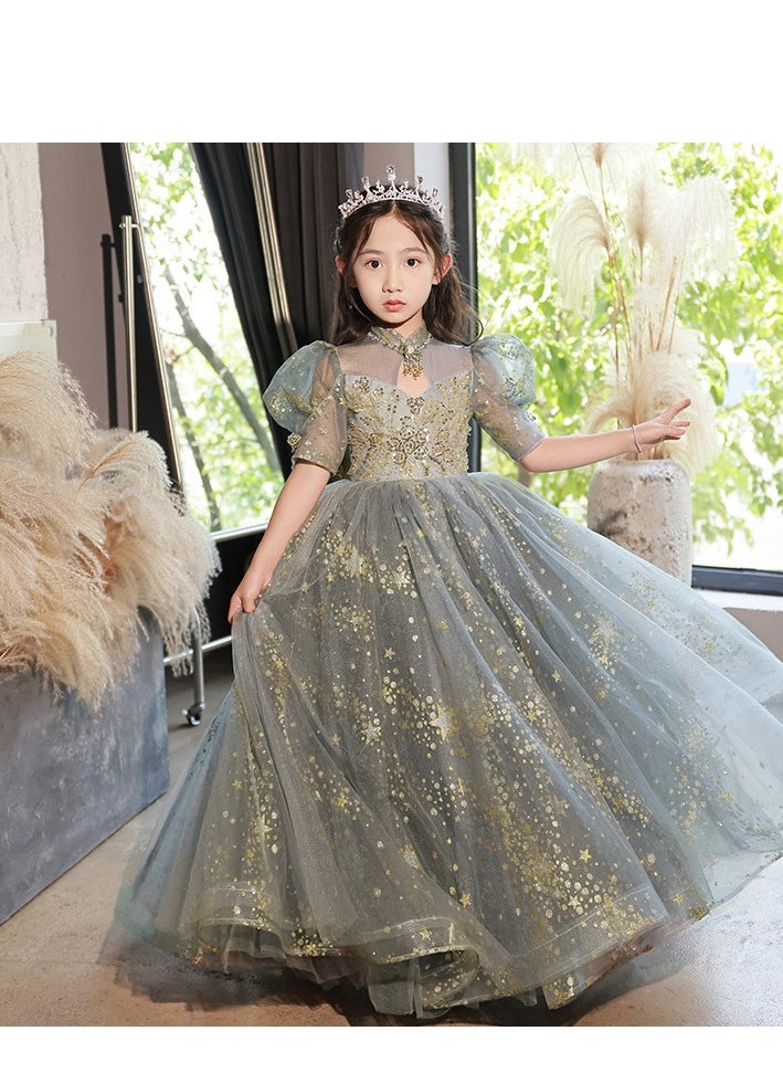 Children's Evening Dress, High-End Princess Dress, High-End Piano Performance Costume