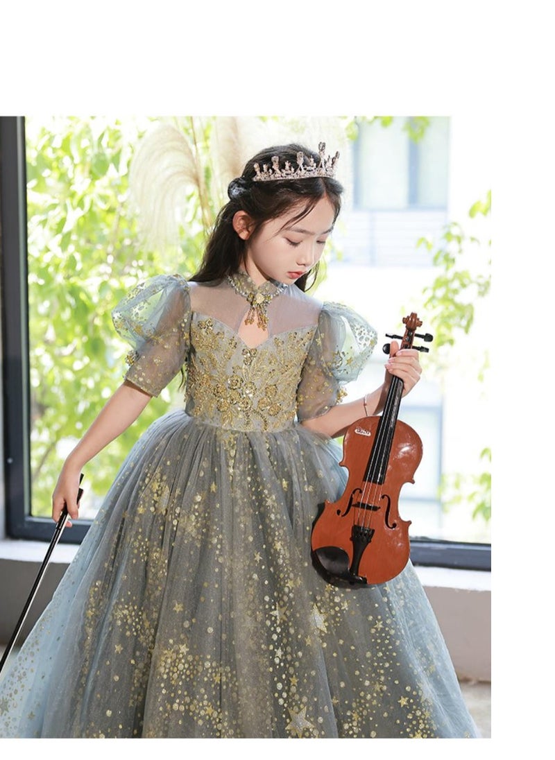 Children's Evening Dress, High-End Princess Dress, High-End Piano Performance Costume